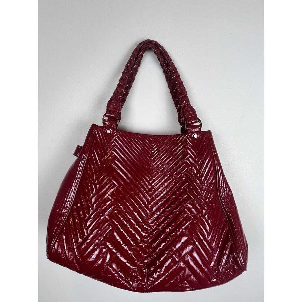COLE HAAN Patent Leather Handbag Sugar Ruby Berry… - image 3