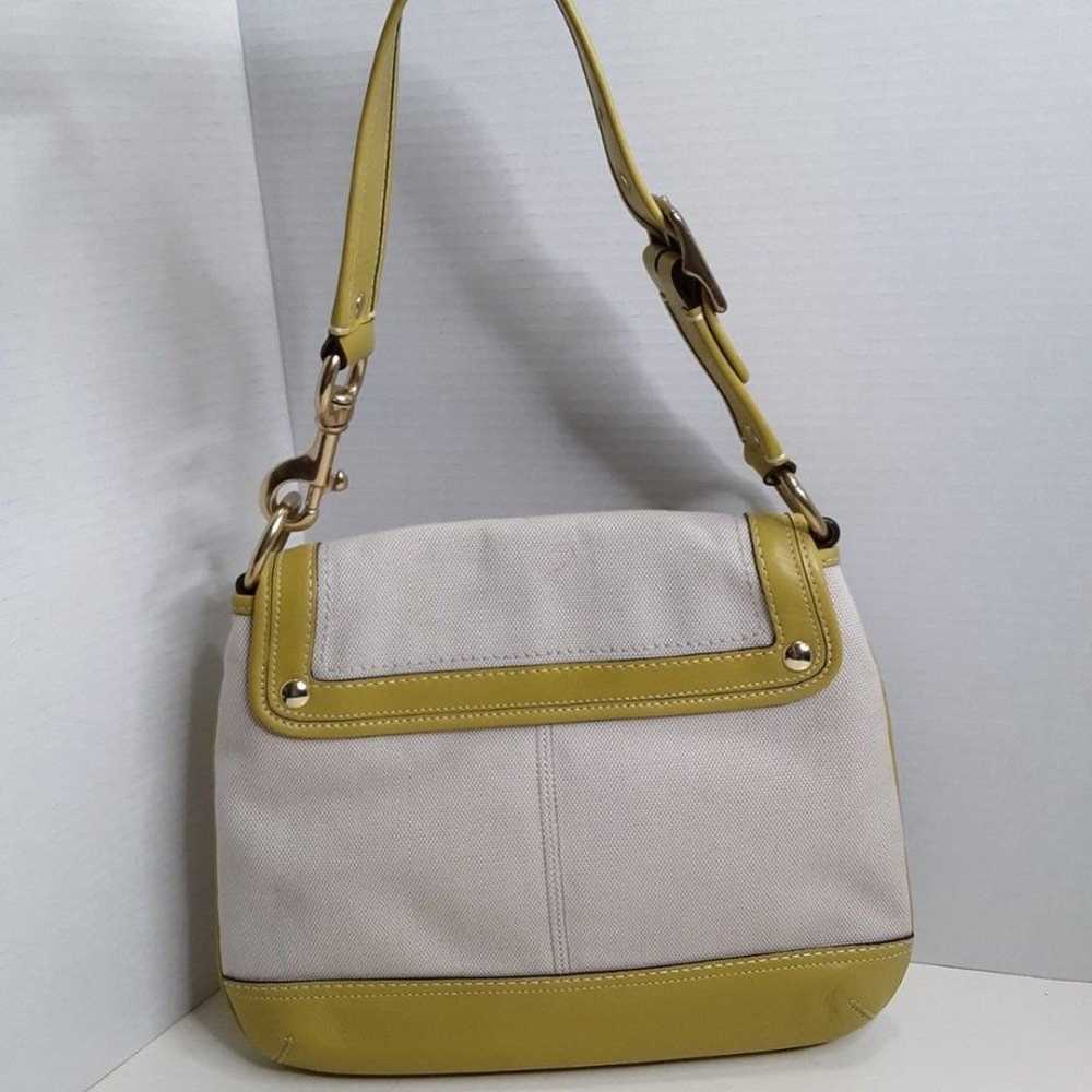 Coach Lime/Cream Women's Canvas and Leather Legac… - image 4
