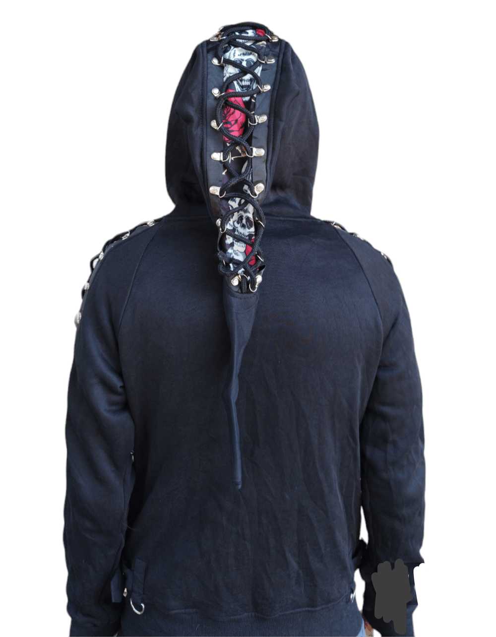 Skulls × Unbrnd Bondage rose & skull zip hoodie - image 9