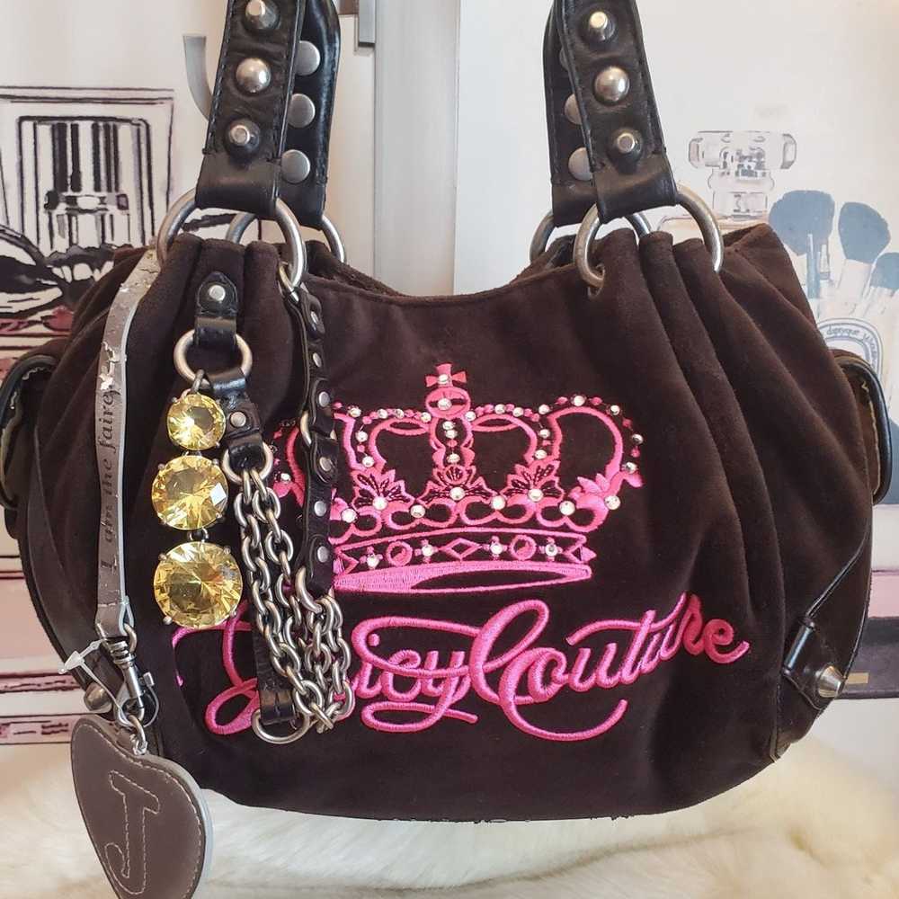 Juicy Couture Brown & Pink Hobo Handbag! *Vintage* - image 2