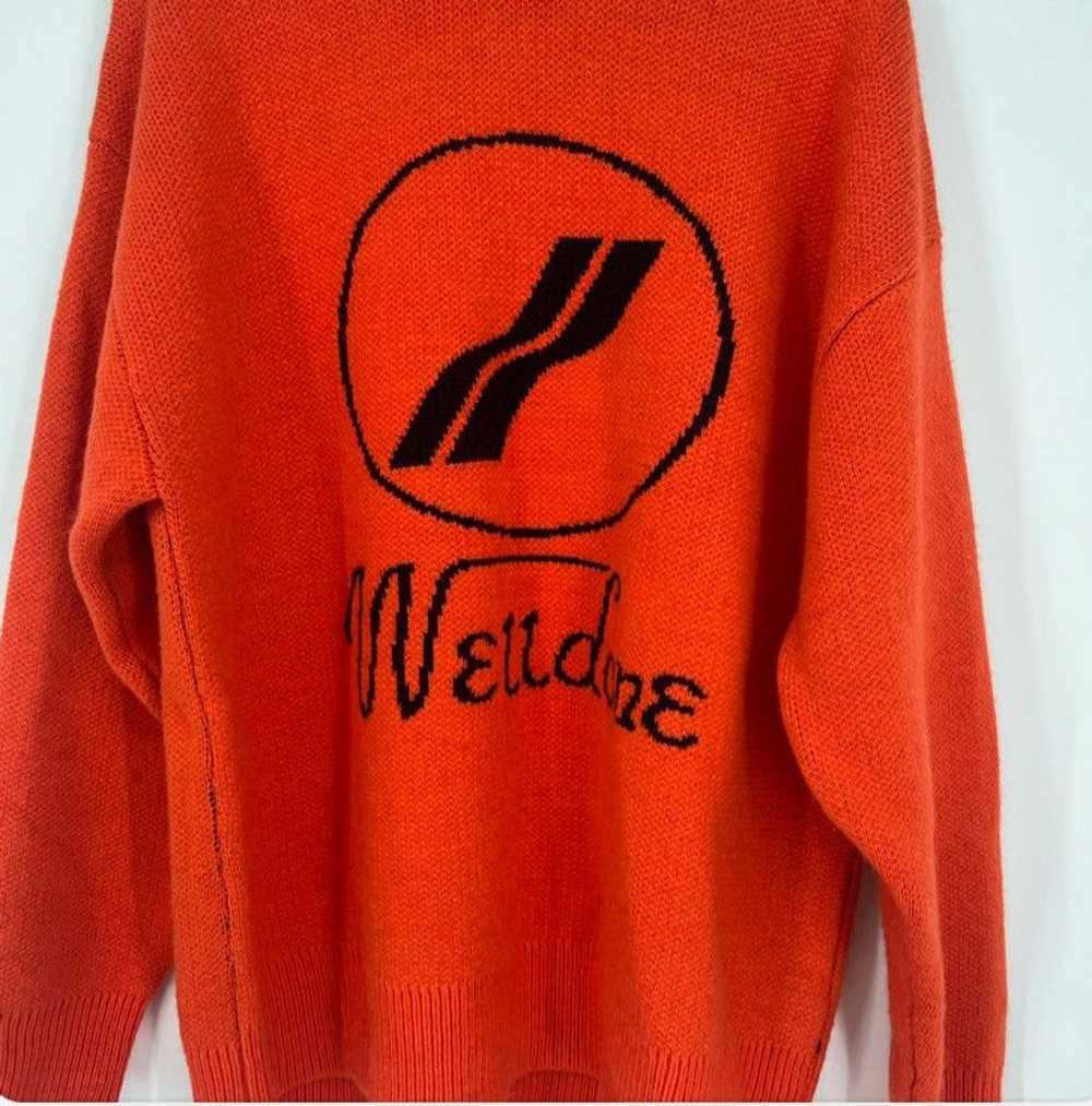 WE11DONE WE11DONE Orange Logo Jacquard Sweater Si… - image 1
