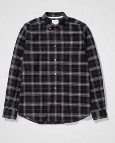 Norse Projects Black gray plaid — brushed flannel