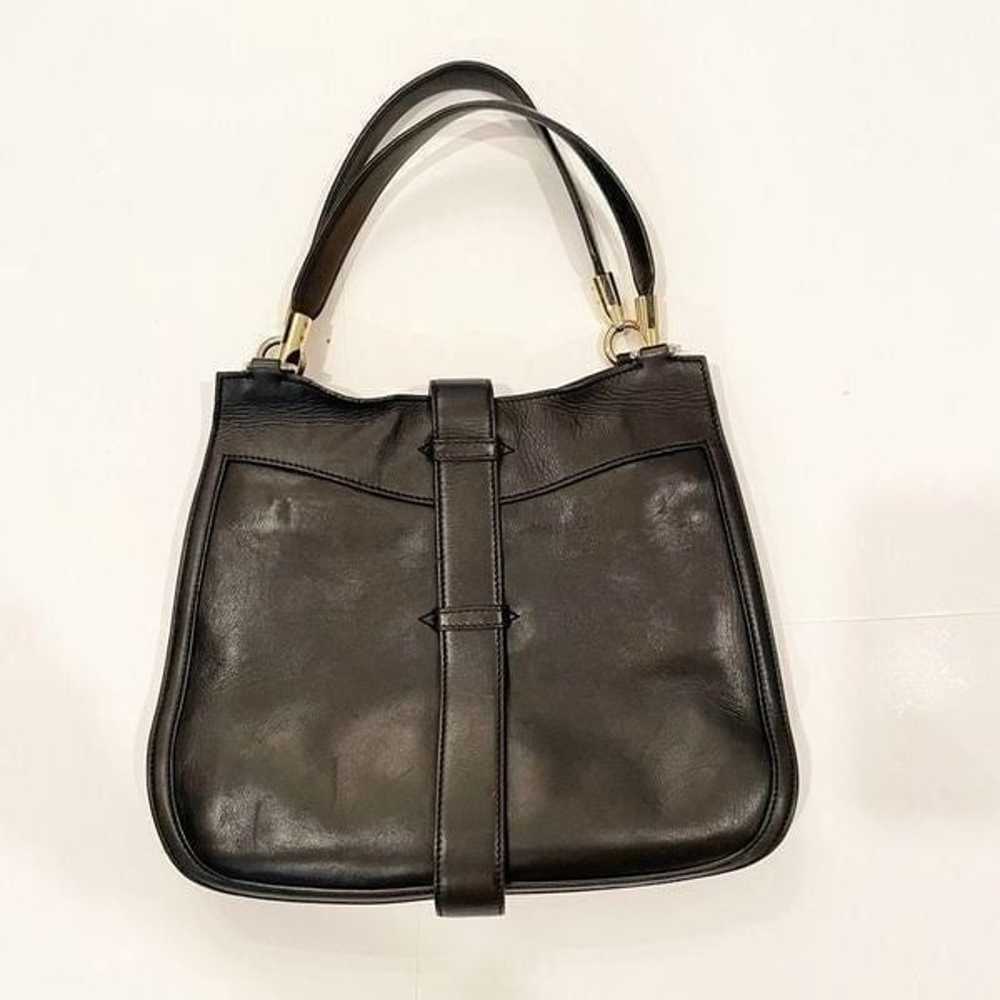 Salvatore Ferragamo Gancini Handbag Black Leather… - image 2