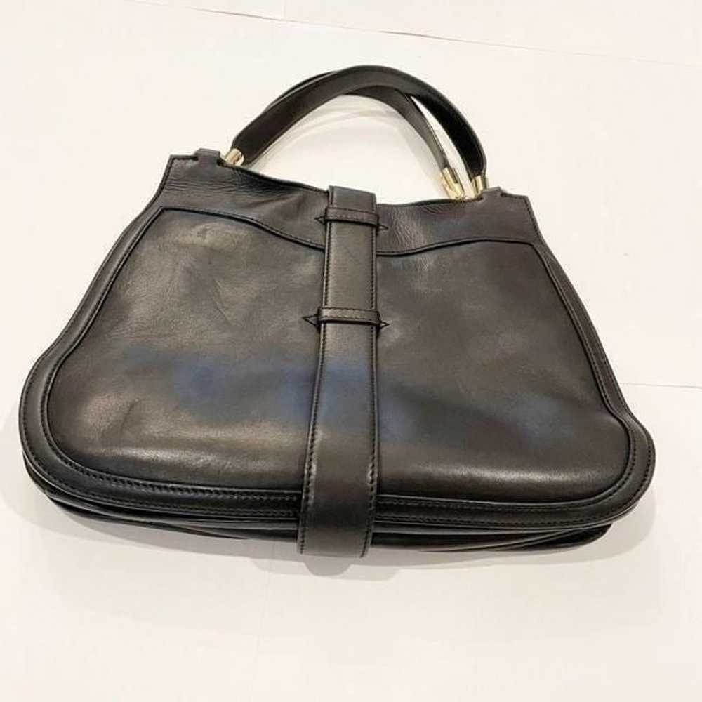 Salvatore Ferragamo Gancini Handbag Black Leather… - image 6
