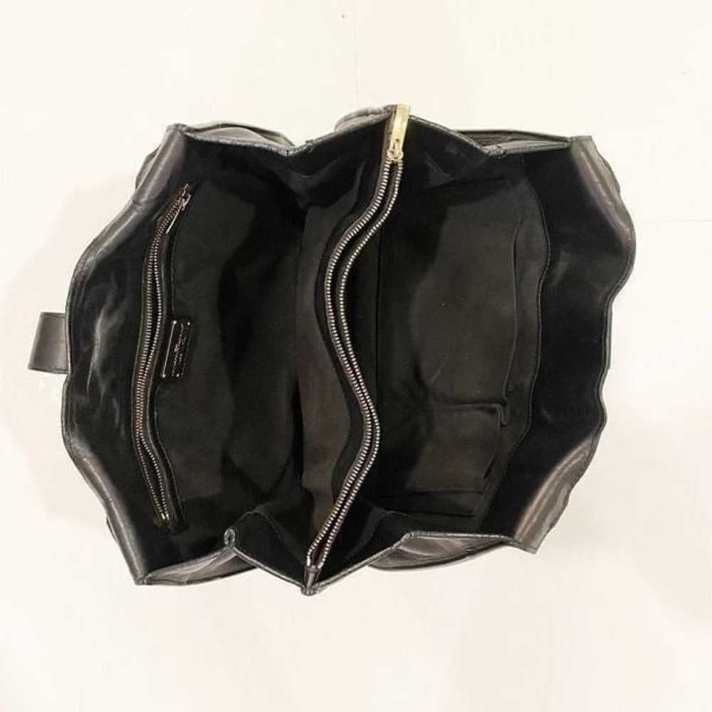 Salvatore Ferragamo Gancini Handbag Black Leather… - image 7