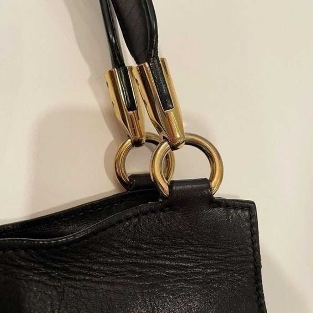 Salvatore Ferragamo Gancini Handbag Black Leather… - image 8