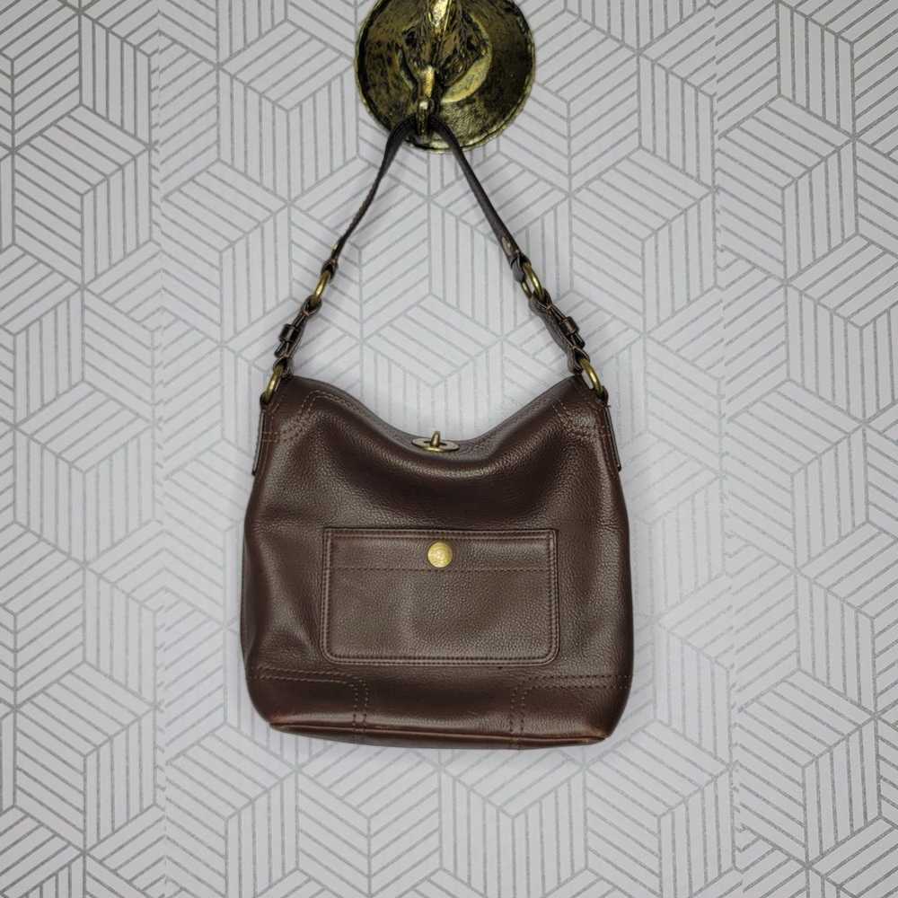 Coach Chelsea Brown Leather Turn Lock - image 1