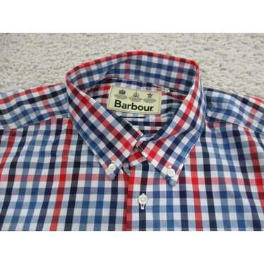 Barbour Barbour Shirt Mens Large Blue Button Chec… - image 1