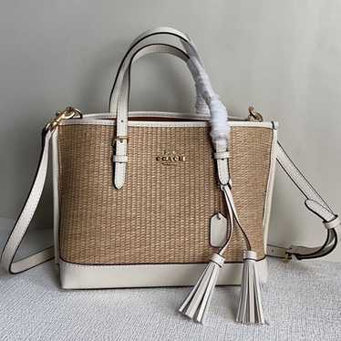 Coach Tote Bag Straw Molly Tote Basket Bag CH210 - image 1