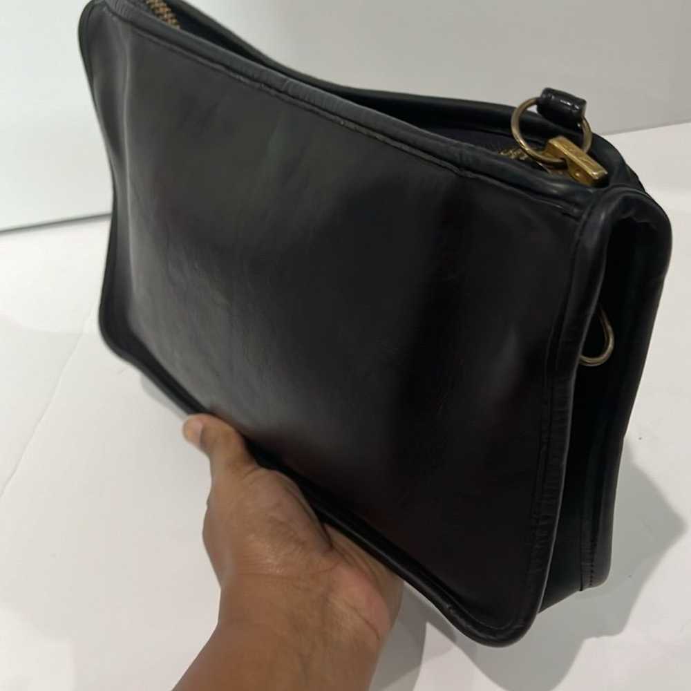 Vintage Coach Basic Bag 80’s NYC Black Leather Sh… - image 3