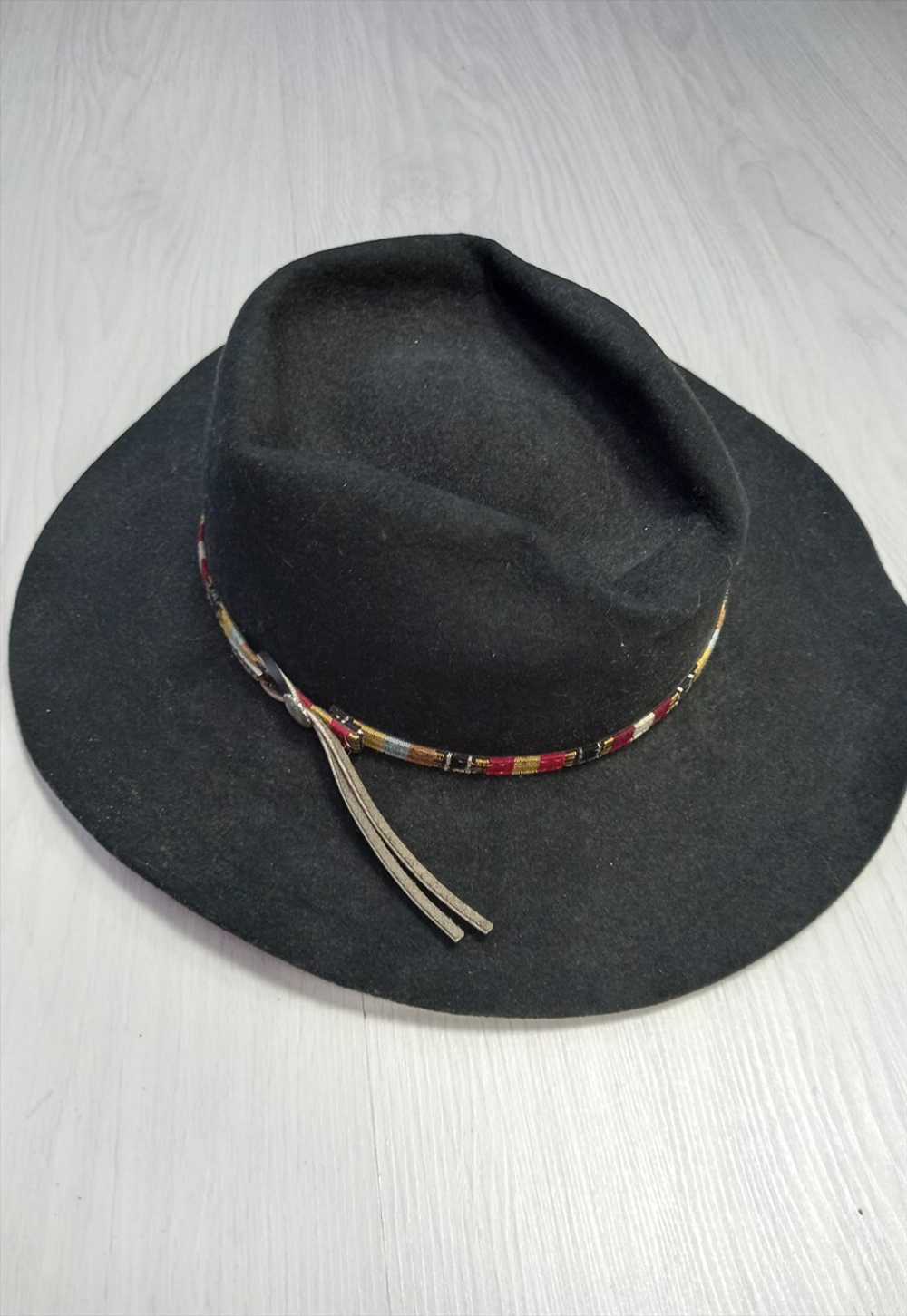 Vintage Eddy Bros Western Hat Black Wool Cowboy - image 1