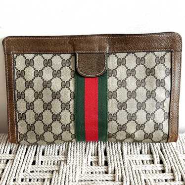 GUCCI Sherry Line Canvas and Brown Leather Monogr… - image 1