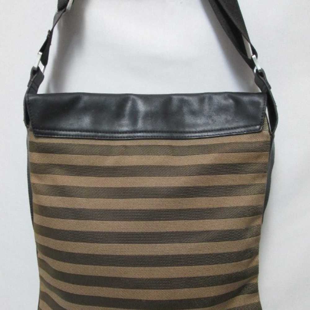 Bally Vintage Leather and Canvas brown striped Cr… - image 6