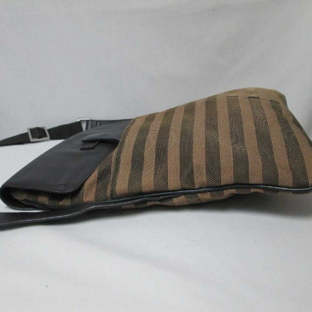 Bally Vintage Leather and Canvas brown striped Cr… - image 7