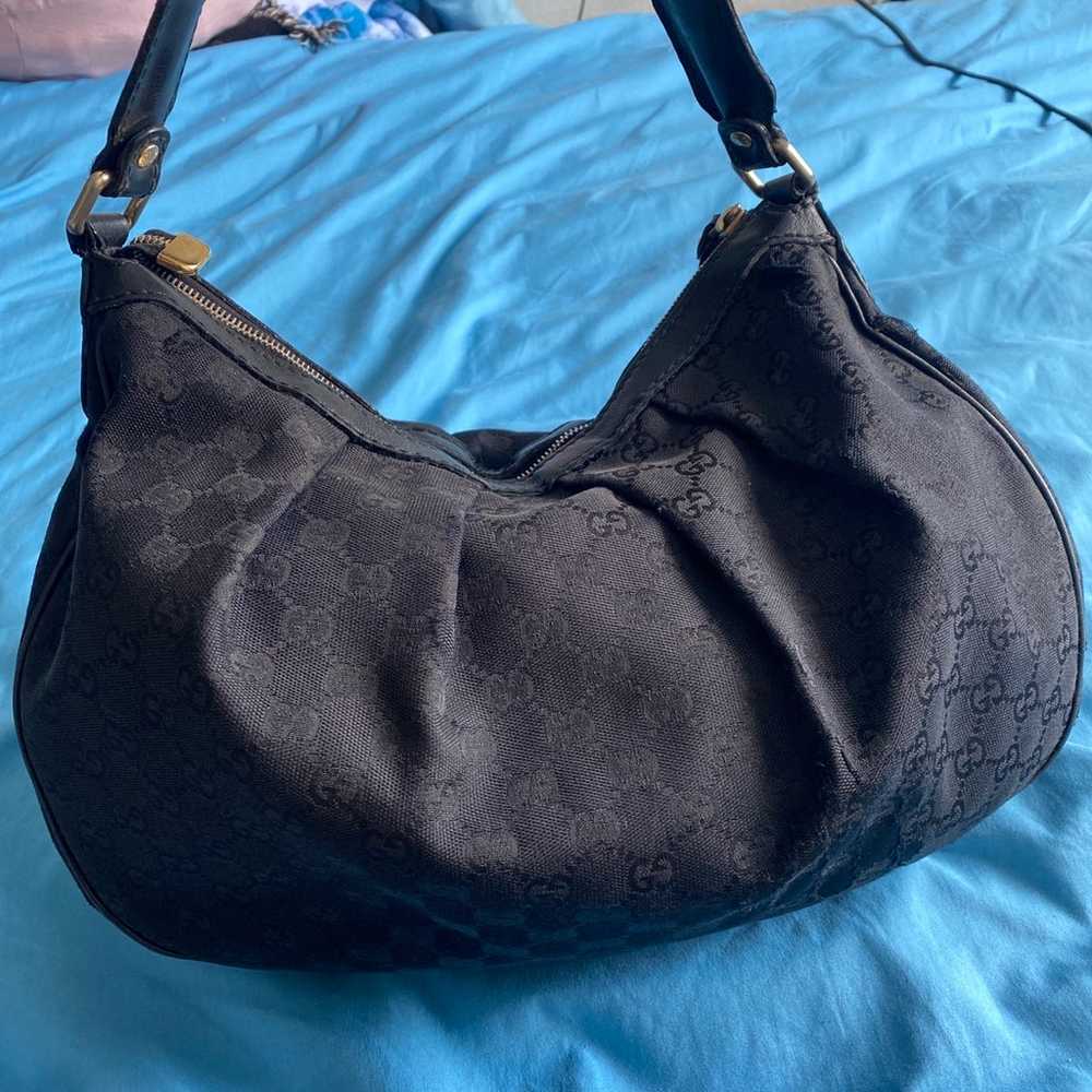 Gucci Black GG Canvas Sukey Medium Hobo Bag - image 3