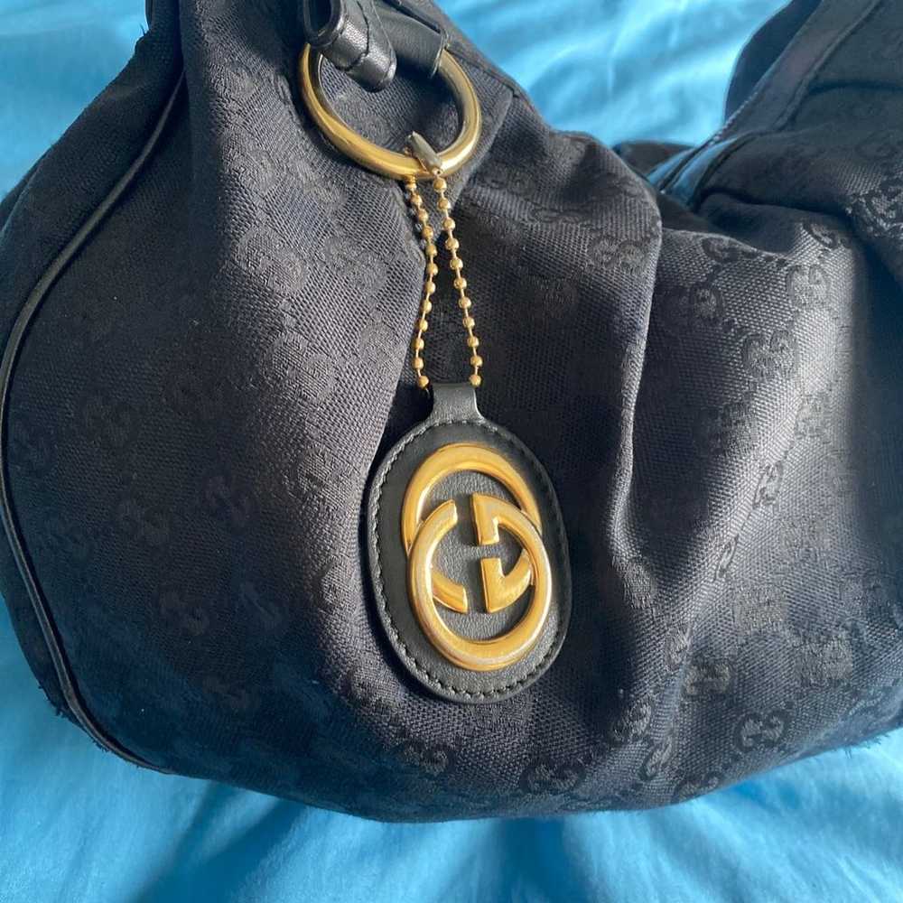 Gucci Black GG Canvas Sukey Medium Hobo Bag - image 4