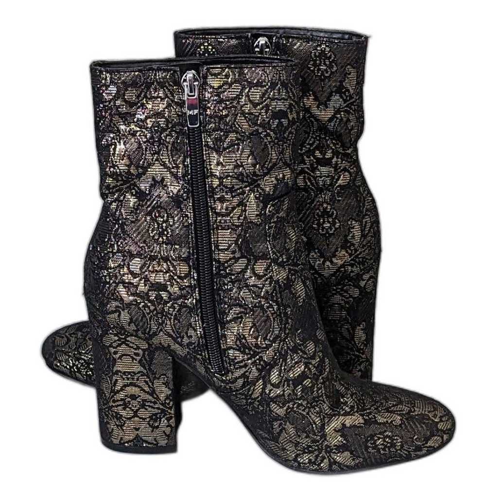 Marc Fisher Jana Gold Brocade Ankle Boots Black F… - image 4