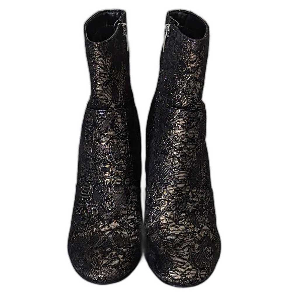 Marc Fisher Jana Gold Brocade Ankle Boots Black F… - image 5