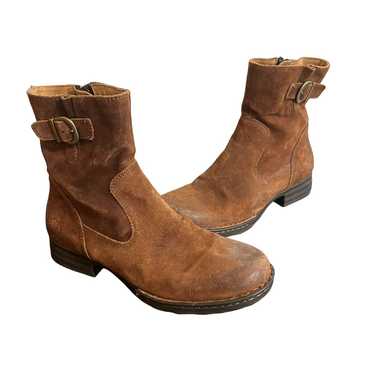 Born Boots Golden Brown Suede Leather Womens Ankle