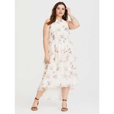 Other Torrid White Floral Tiered Chiffon Maxi Dres
