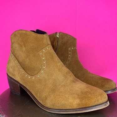 Oliver Bonas Studded Brown Suede Ankle Boot Size … - image 1