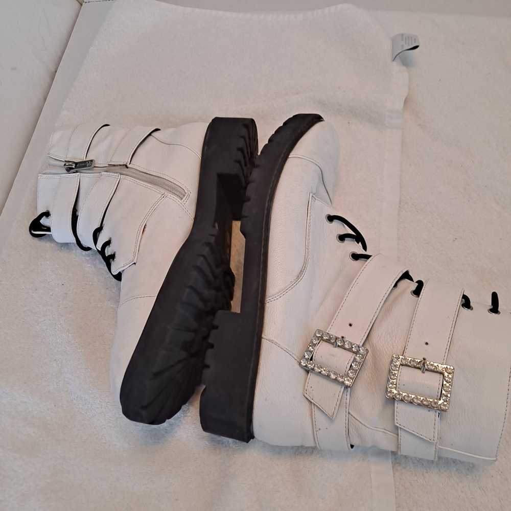 Jessica Simpson  Sz 9 Kerina White Combat Boots L… - image 10
