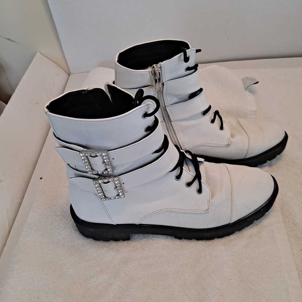 Jessica Simpson  Sz 9 Kerina White Combat Boots L… - image 2