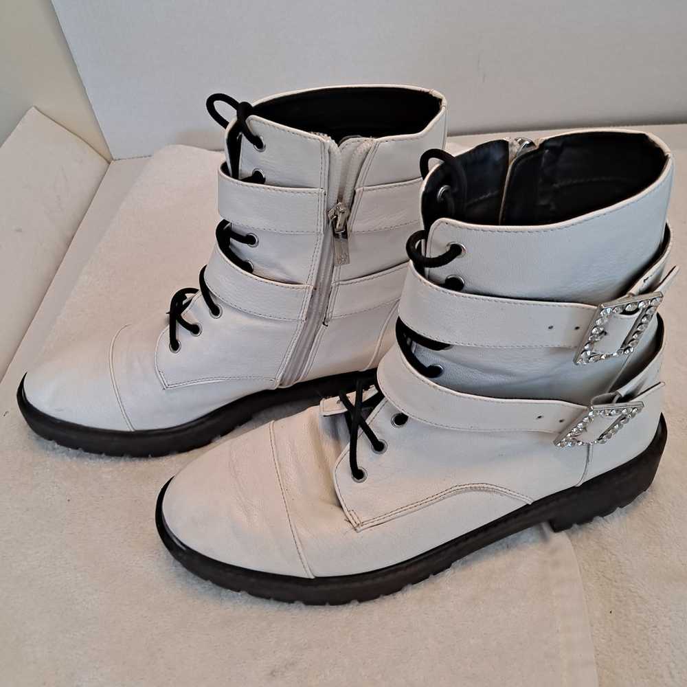 Jessica Simpson  Sz 9 Kerina White Combat Boots L… - image 4