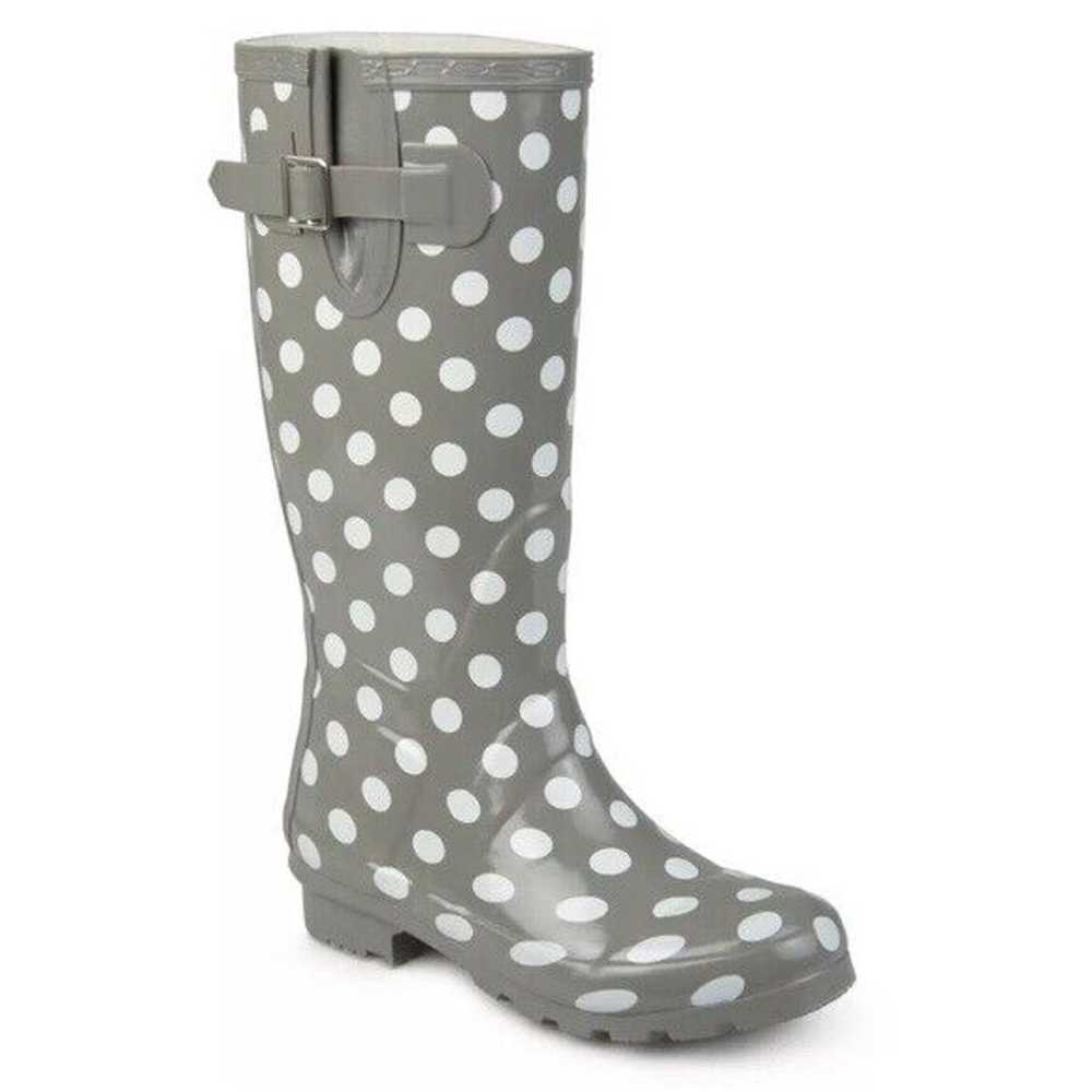 Journee Collection ~ Polka Dot Rubber Rain Boots … - image 1