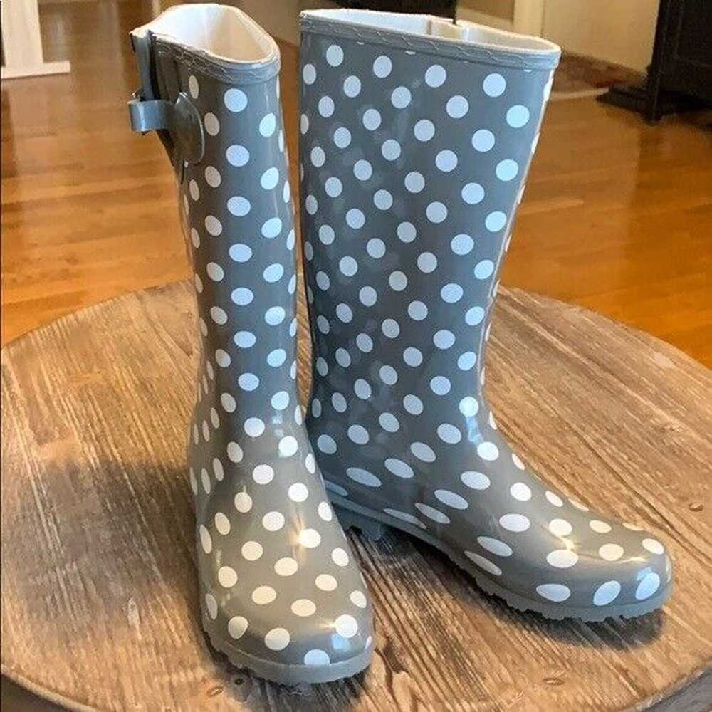 Journee Collection ~ Polka Dot Rubber Rain Boots … - image 2