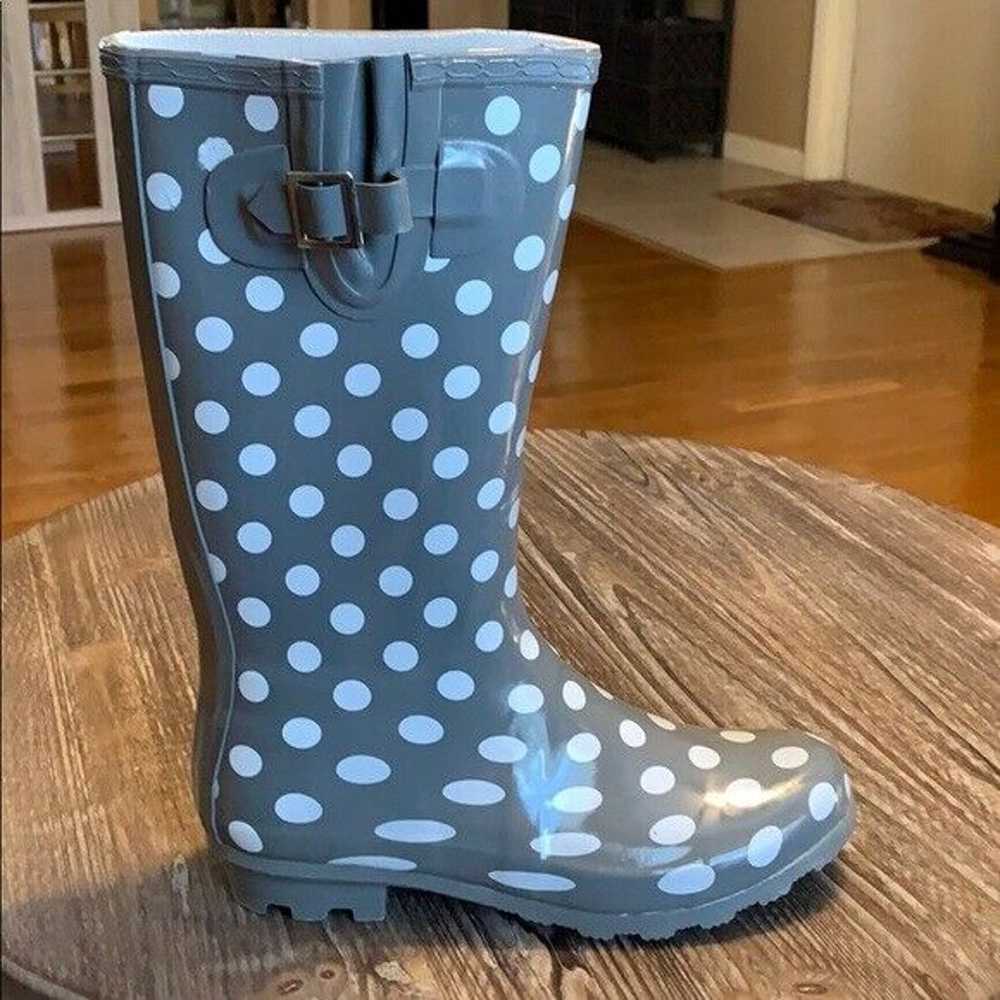 Journee Collection ~ Polka Dot Rubber Rain Boots … - image 3