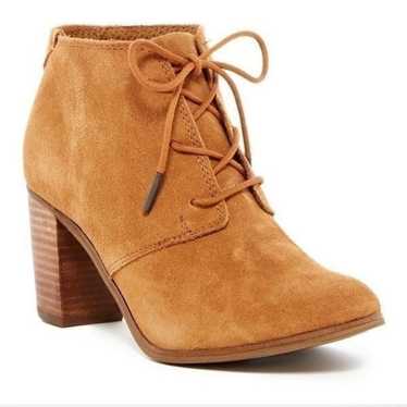 Toms lunata chunky heel lace up booties