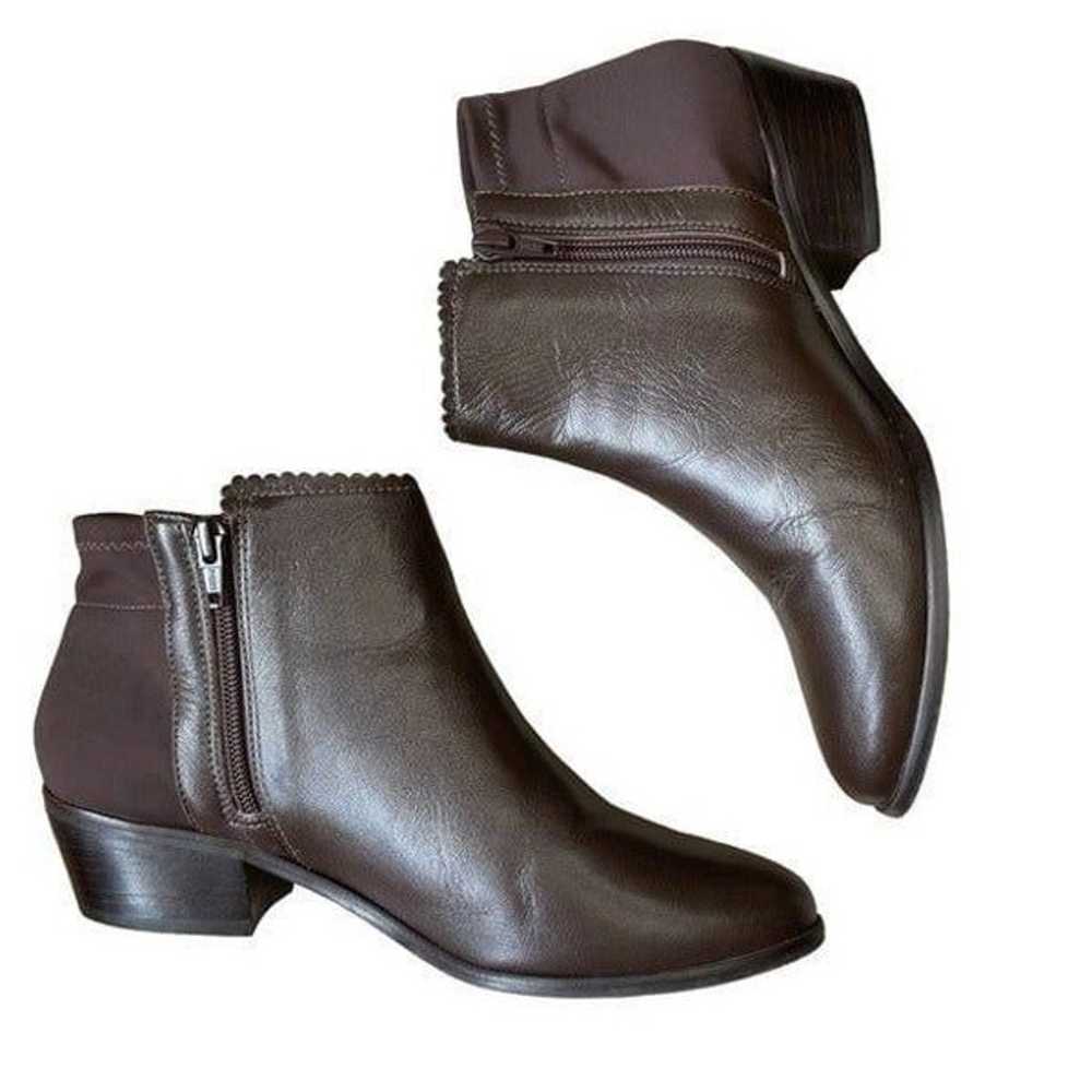 Jack Rogers Bailee Brown Leather Ankle Booties Sc… - image 5