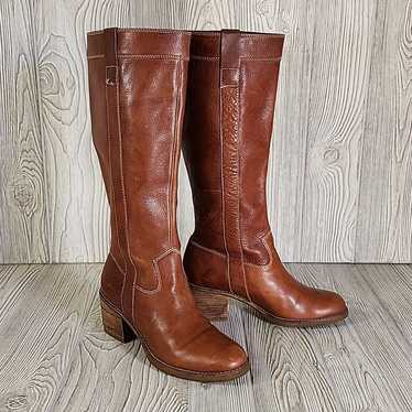 Ecco Brown Leather Tall Boots, Womens Size 38
