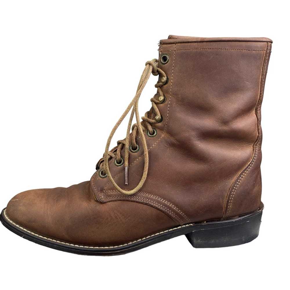 Laredo Women’s Roper Brown Leather Lace Up Wester… - image 3