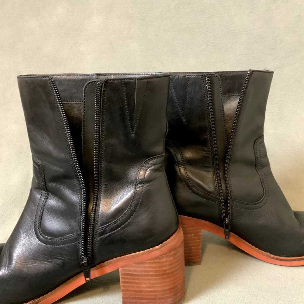 SEYCHELLES Black Leather Turbulent Ankle Heeled B… - image 12