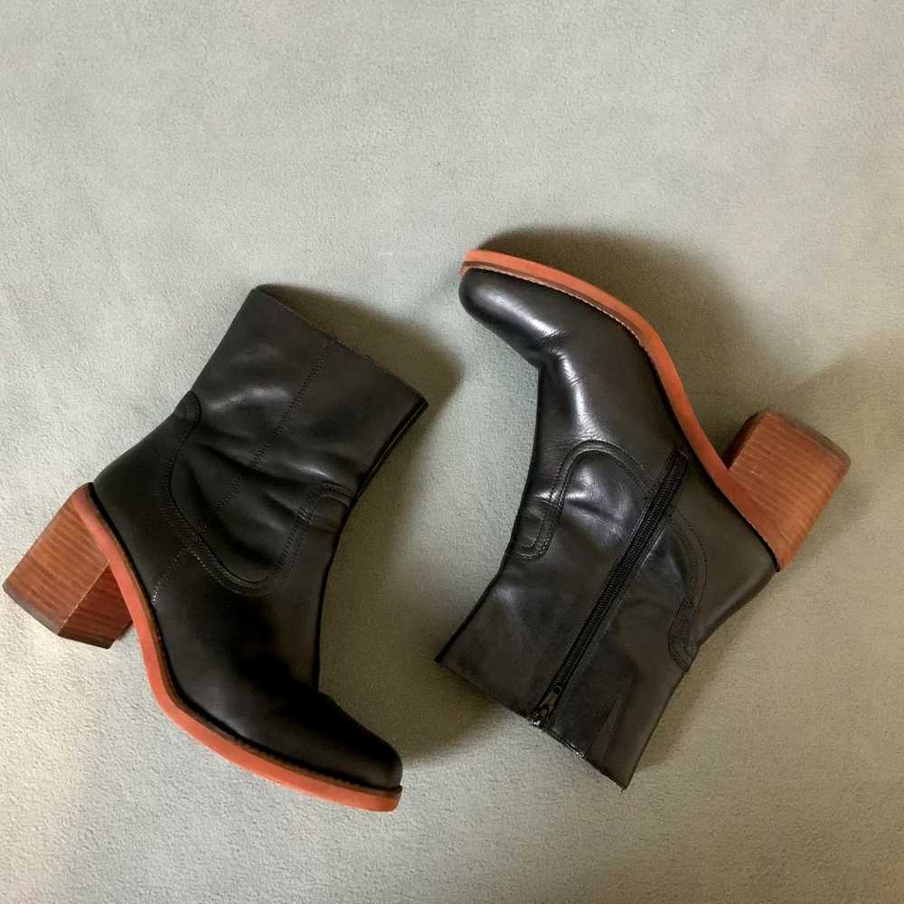 SEYCHELLES Black Leather Turbulent Ankle Heeled B… - image 6