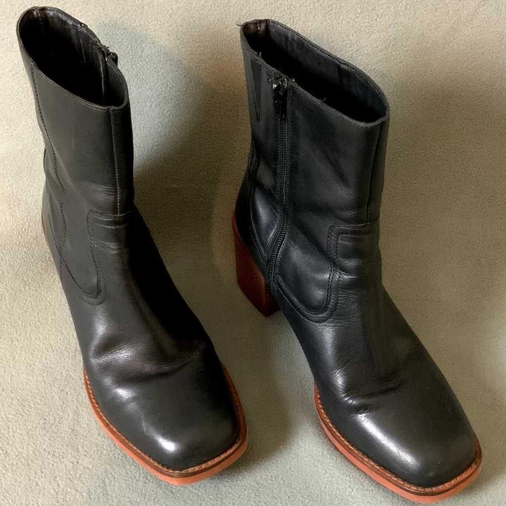 SEYCHELLES Black Leather Turbulent Ankle Heeled B… - image 7
