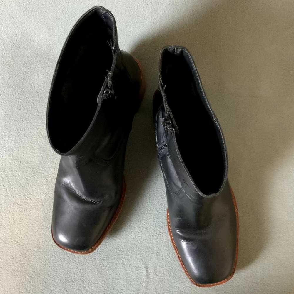 SEYCHELLES Black Leather Turbulent Ankle Heeled B… - image 8
