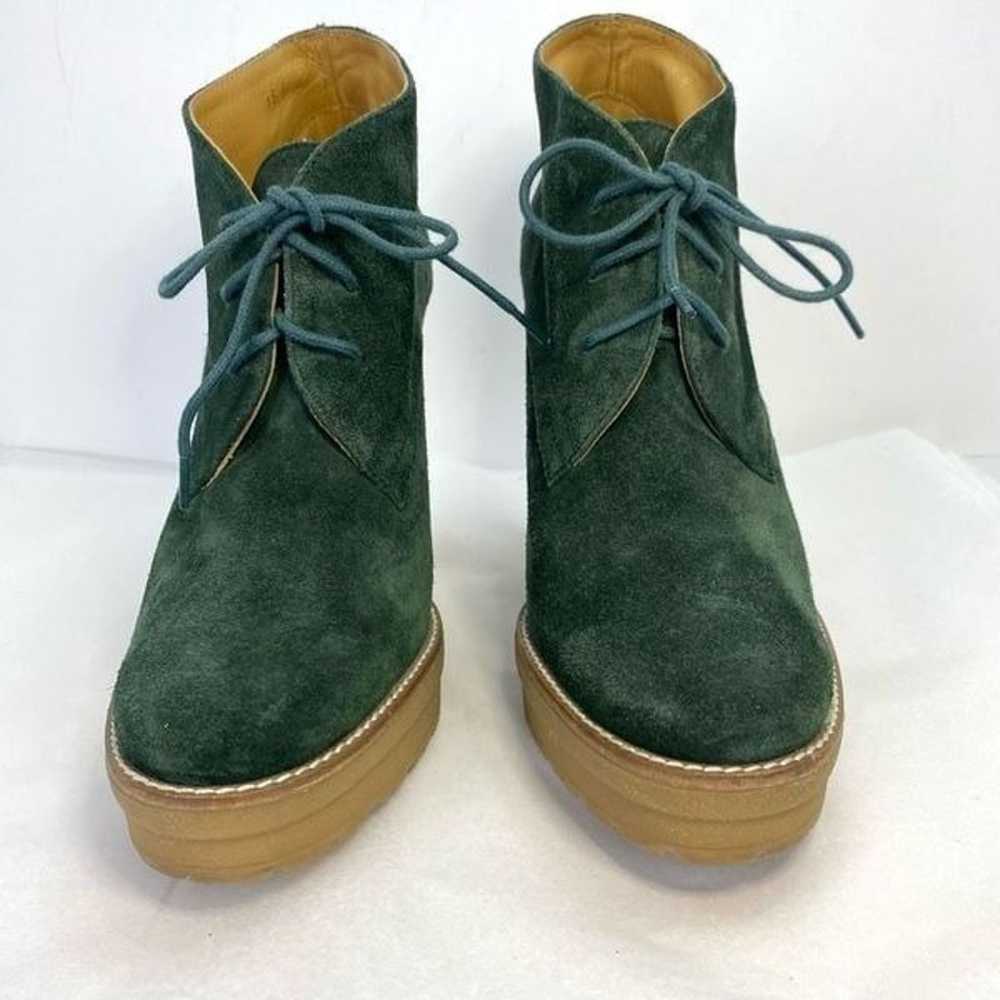 Polo Ralph Lauren Lace Up Bootie Green Suede Leat… - image 4