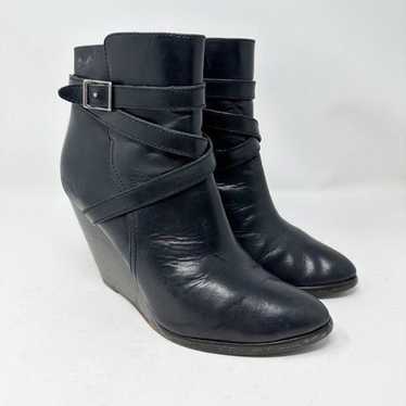 FRYE Cece Jodhpur Wedge Boots Size 9.5 Black Leath