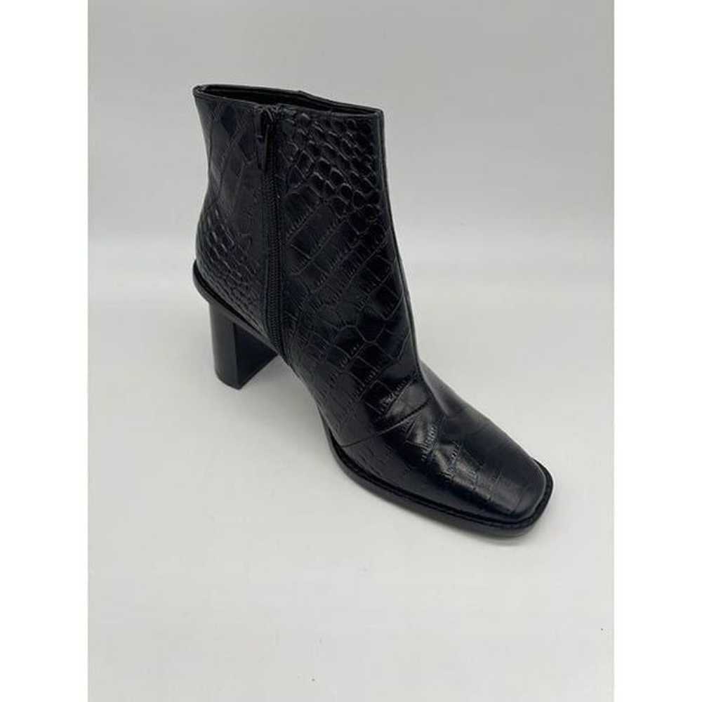 Gibson Latimer Black Leather Croc Embossed Boots … - image 3