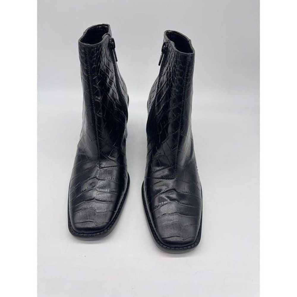 Gibson Latimer Black Leather Croc Embossed Boots … - image 4