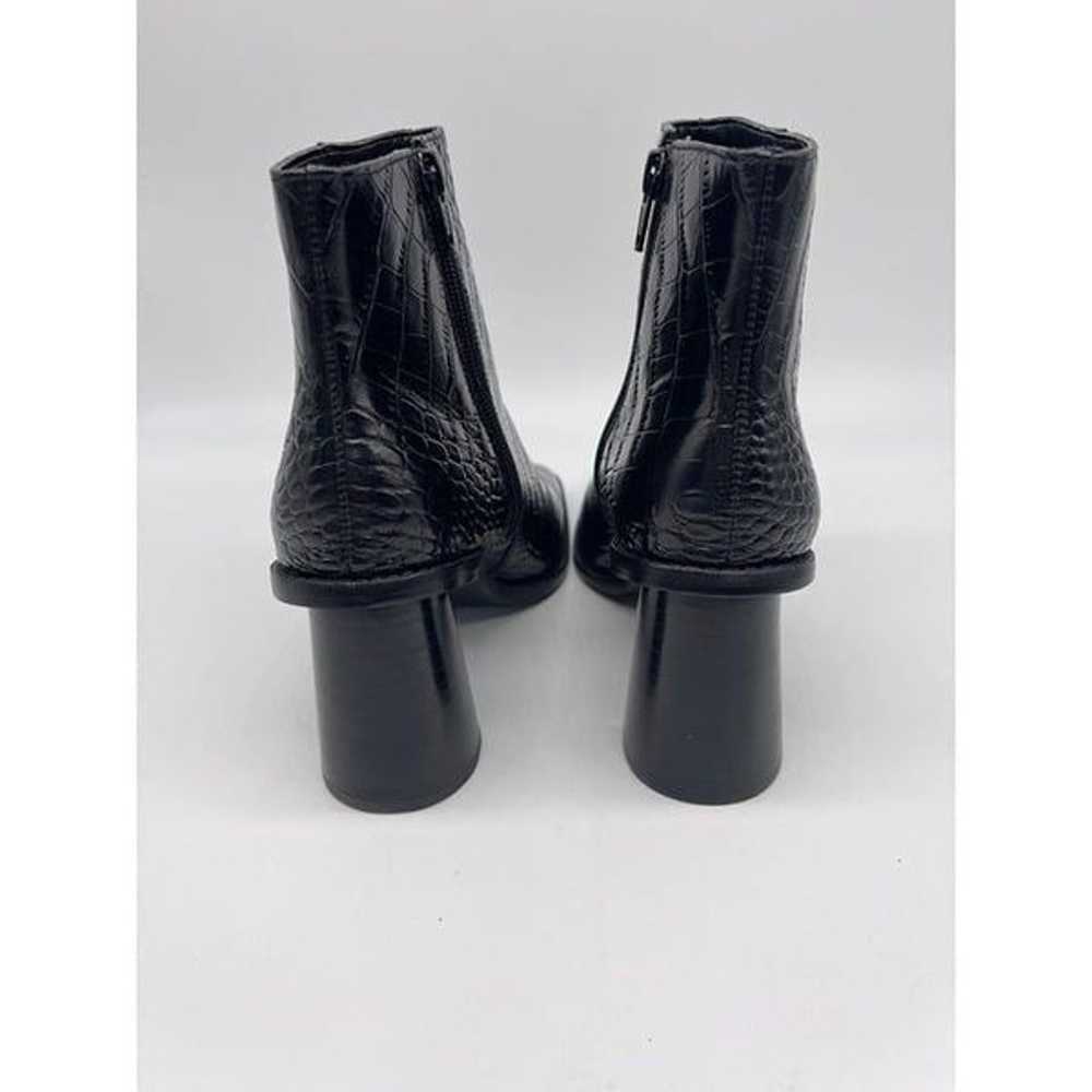 Gibson Latimer Black Leather Croc Embossed Boots … - image 5