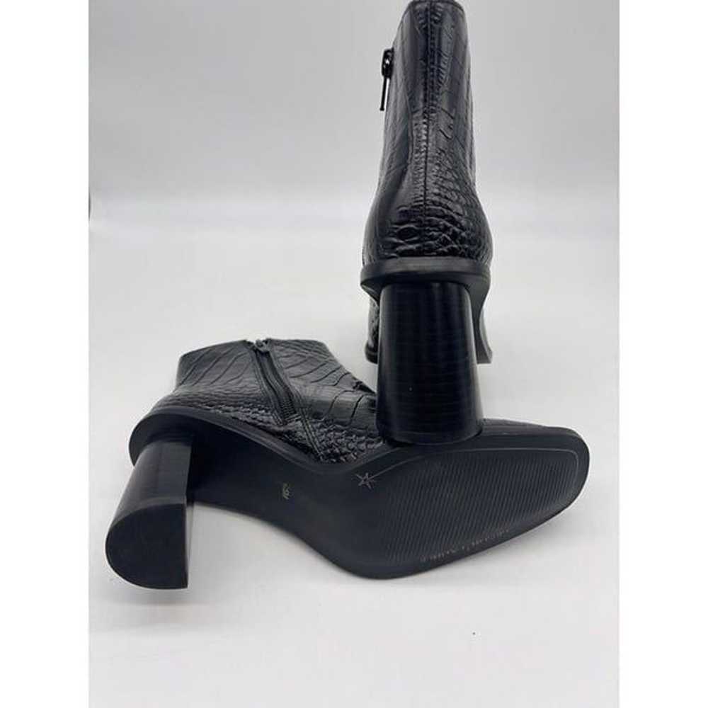 Gibson Latimer Black Leather Croc Embossed Boots … - image 7