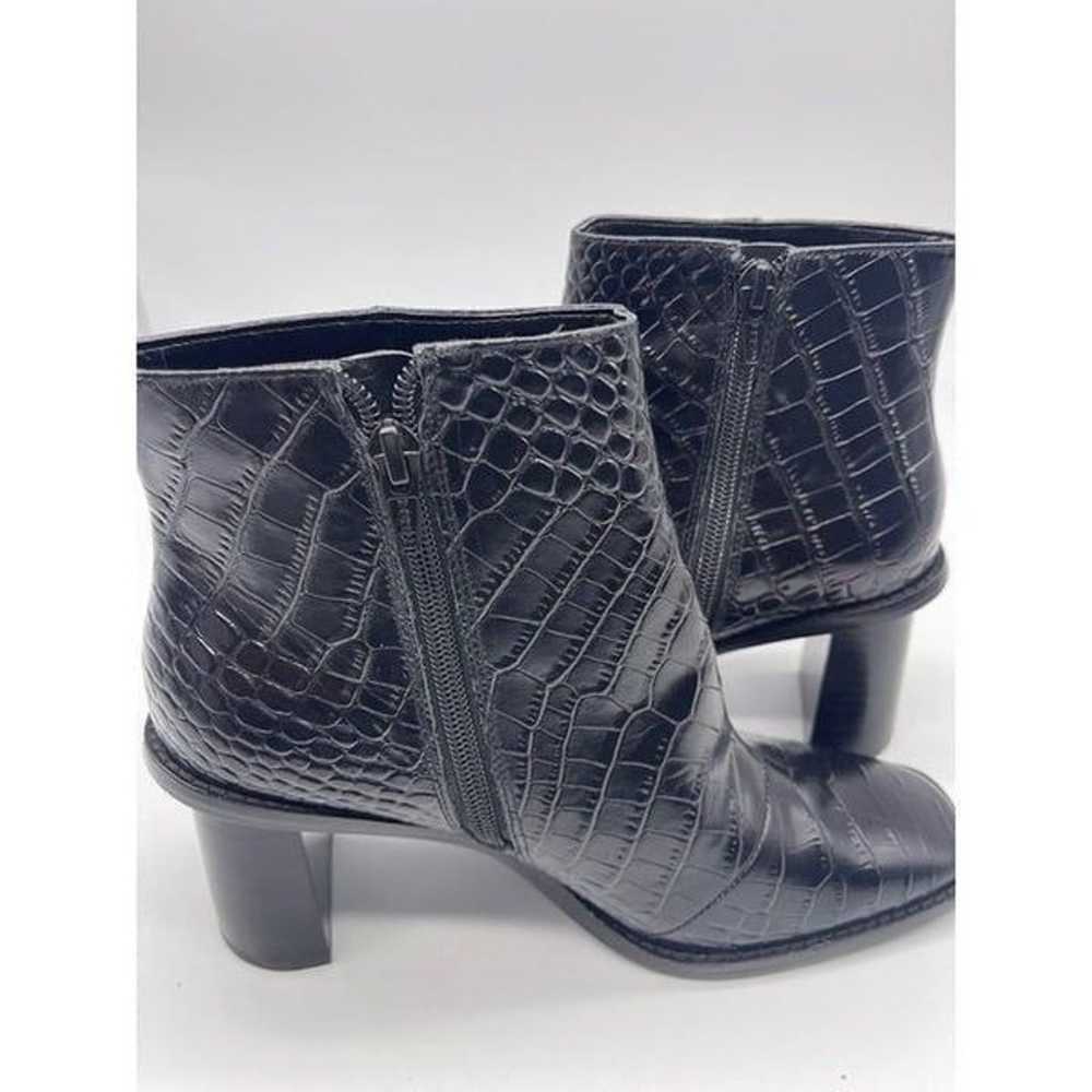 Gibson Latimer Black Leather Croc Embossed Boots … - image 8