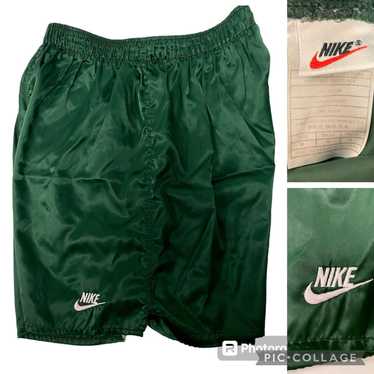 Nike 80 90’s Nike USA SHINY Nylon Green Athletic … - image 1