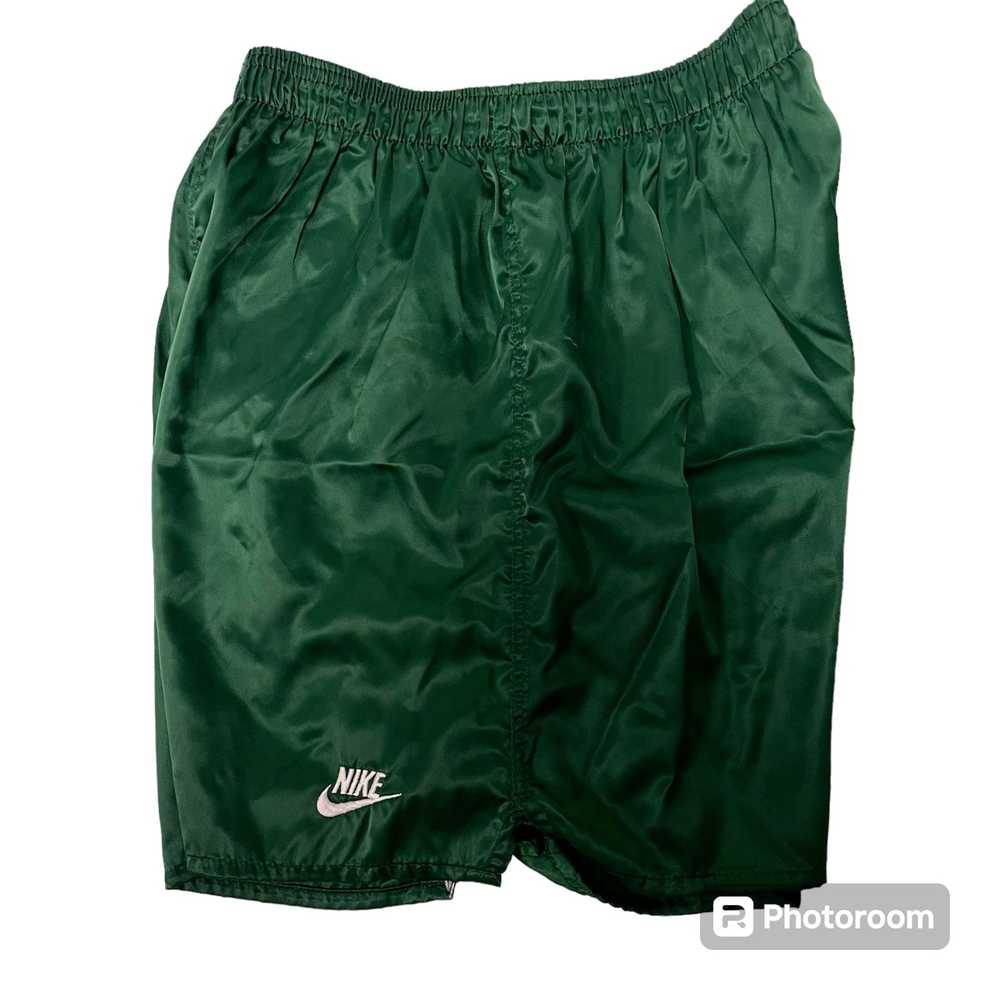 Nike 80 90’s Nike USA SHINY Nylon Green Athletic … - image 7