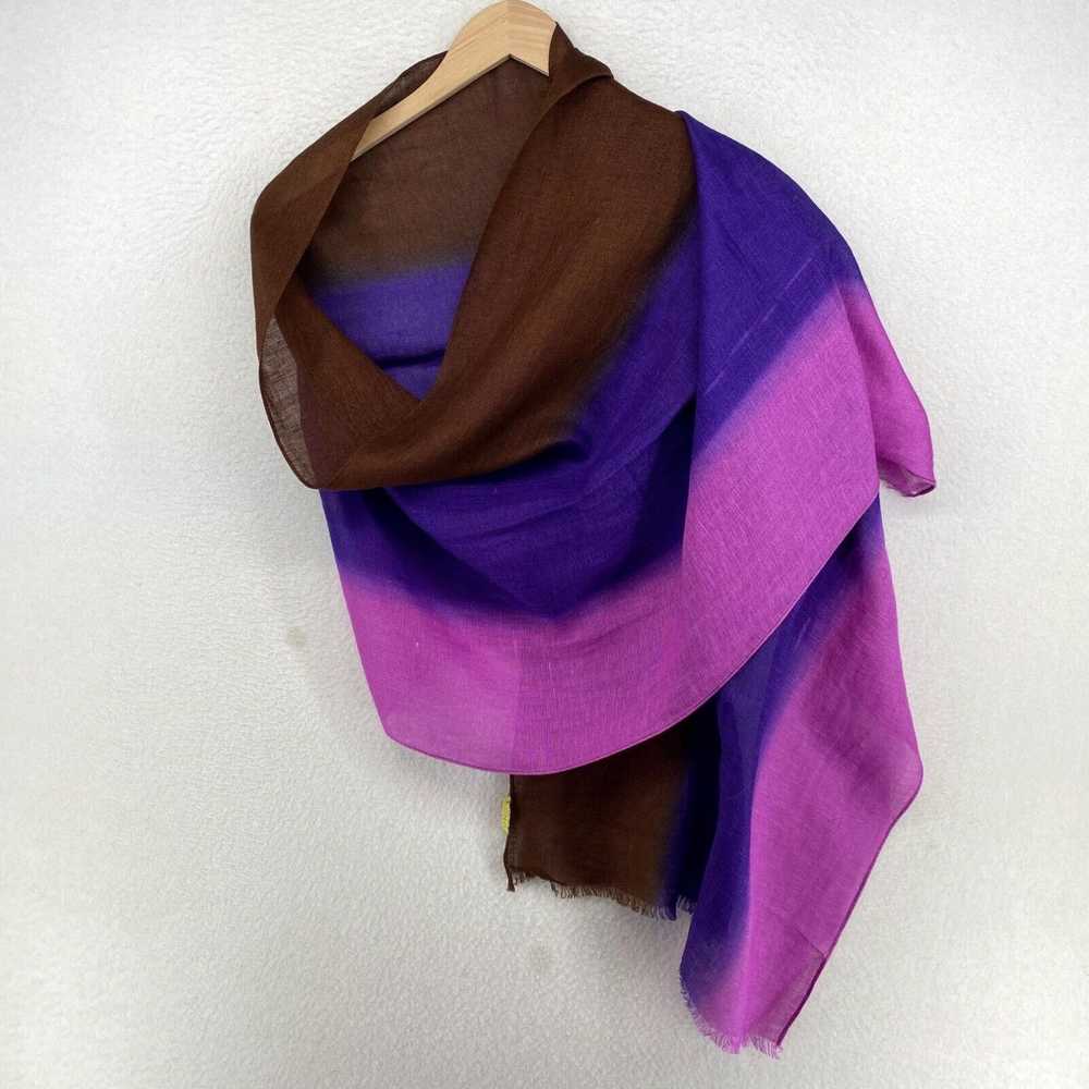 Vintage ECHO Shawl Wrap Scarf Linen Blend Colorbl… - image 3