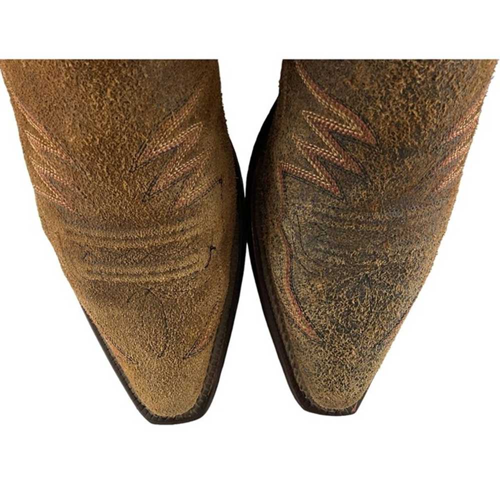 Ladies Justin USA Brown Leather Pointed Toe Weste… - image 5